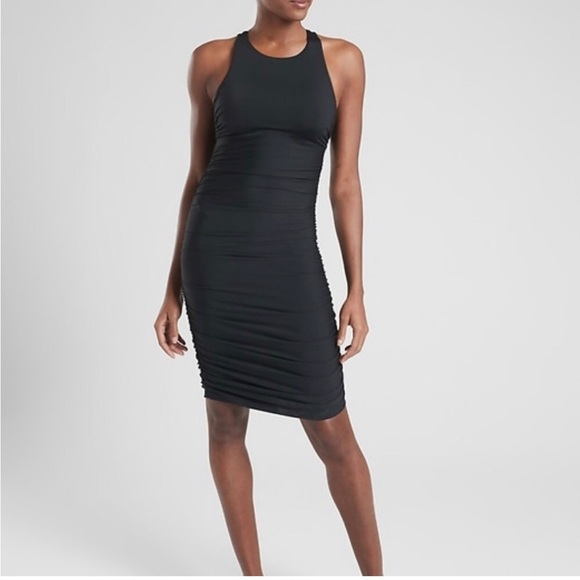 Athletha 38/D/DD Swim dress high neck ruched new woman’s - Picture 1 of 10